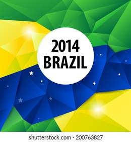 Brazil flag color abstract geometric background, vector illustration.