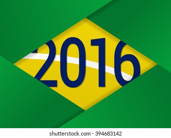 Brazil flag color background, Vector illustration. Colorful background. 2016 sport events. Illustration can be used for web pages design, flyers, booklets, headlines and more