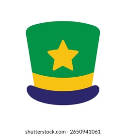 Brazil Flag Colors Hat with Yellow Star Green Top on vector