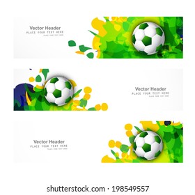 Brazil Flag Colors Three Header Set Stock Vector (Royalty Free ...