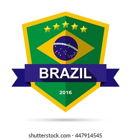 Brazil flag colour badge .Vector eps 10