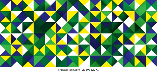 Brazil flag concept. Abstract geometric background. Vector illustration.