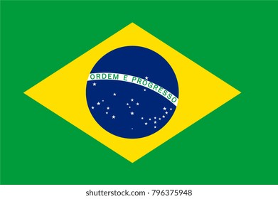 Brazil Flag Country. Illustrator Vector