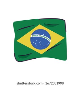 brazil flag country isolated icon vector illustration design