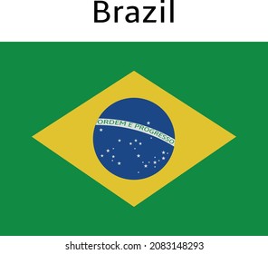 Diseño vectorial del país de la bandera de Brasil 