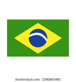 Brazil flag design icon emoticon. Vector illustration on white background of Brazil flag.