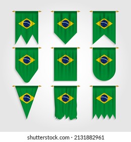 Brazil flag in different Shapes