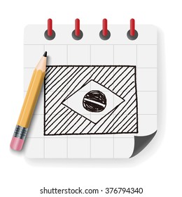 Brazil flag doodle