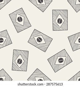 Brazil flag doodle seamless pattern background
