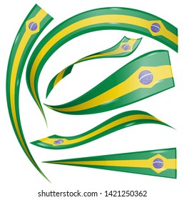  brazil flag element isolated on white background