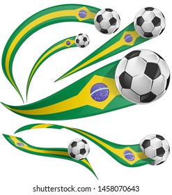 brazil flag element with soccer ball 
