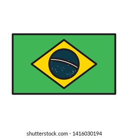 brazil flag emblem on white background vector illustration