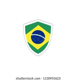 Brazil Flag Emblem Vector Template Design Illustration