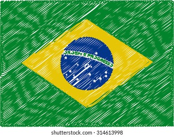 brazil flag embroidered zigzag 