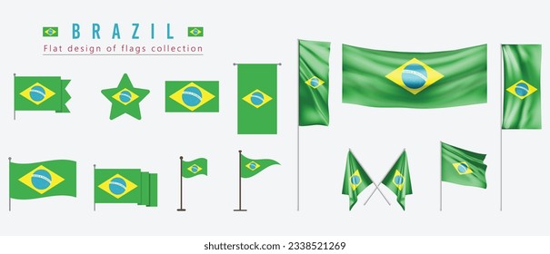 Brazil flag, flat design of flags collection