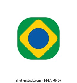 Brazil flag flat Icon minimalist design
