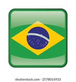 brazil flag flat vector design illustration