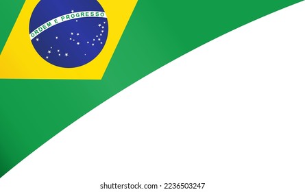 Brazil flag flying on white background