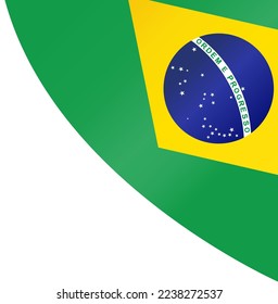 Brazil flag flying on white background
