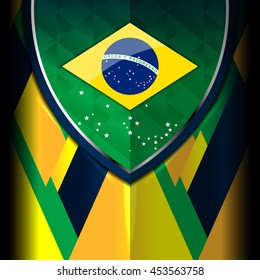 brazil flag geometric backgrounds, vector illustration