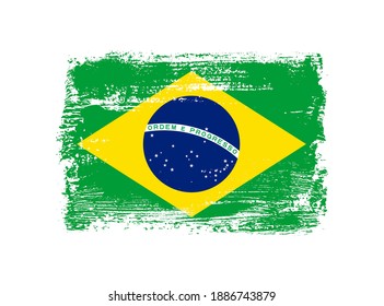 Brazil flag in grunge style.