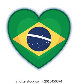 brazil flag in heart shape
