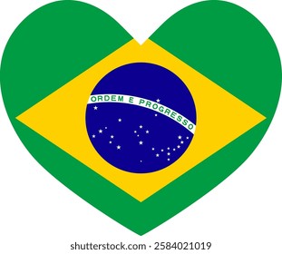 Brazil flag heart shaped icon illustrator country flags  symbol nation UK