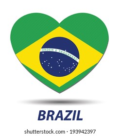 Brazil flag heart vector