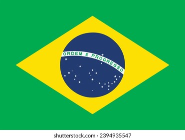 Ilustración de vectores de alta resolución de la bandera de Brasil 