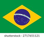 Brazil flag icon, Brazil national flag. Vector illustration.
