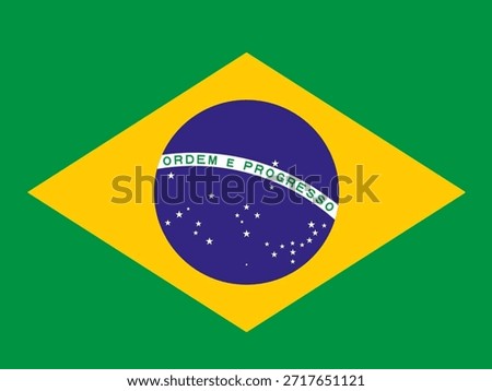 Brazil flag icon, Brazil national flag. Vector illustration.
