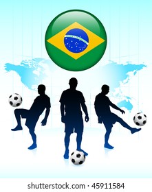Brasilien-Flaggensymbol auf Internet-Button mit Original-Vektorgrafik des Fußballteams