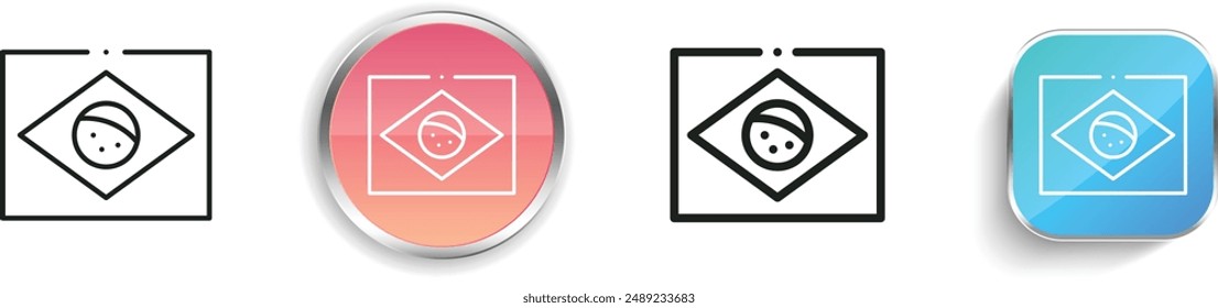 brazil flag icon. Thin Linear, Regular and Button Style Design Isolated On White Background