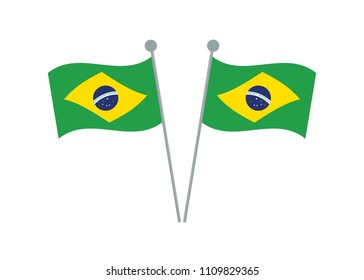 Brazil flag icon. Vector illustration.