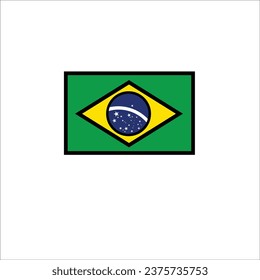 Brazil flag icon vector illustration