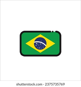 Brazil flag icon vector illustration