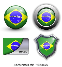 Brazil flag icons theme.