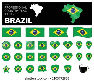 Brazil Flag Icons Vector
Professional Country flag icons