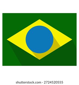 Bandera de Brasil ilustrada en Vector sobre fondo blanco