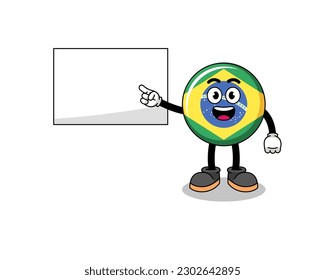 brazil flag illustration doing a presentation , character design