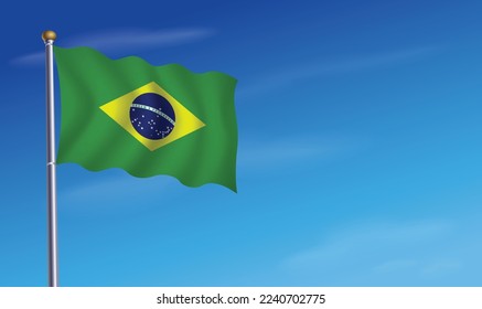 Brazil Flag for Independence Day Background  Vector Illustration