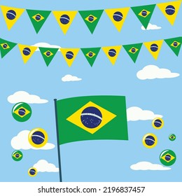 Brazil flag for Brazil independence day celebration