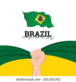 Brazil flag. Independence day celebrations. Banner template.