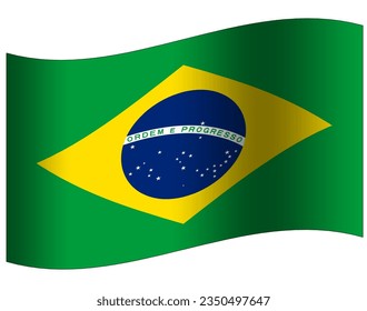 Brazil  flag isolated icon 3D in white background