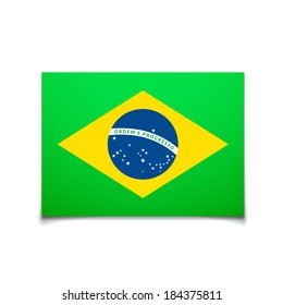 Brazil flag isolated on white, vector background