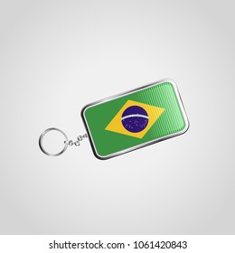 Brazil flag keychain design vector 