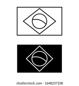 Brazil flag line icon. linear style sign for mobile concept and web design. Flag of Brazil outline vector icon. Symbol, logo illustration