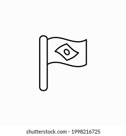 Brazil flag line icon. linear style sign for mobile concept and web design. Flag of Brazil outline vector icon. Symbol, logo illustration. Pixel perfect vector graphics
