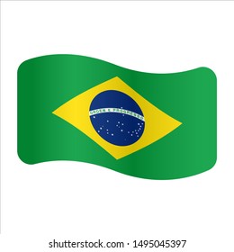 Brazil Flag Logo. Brazil Flag Vector. Flags Of The World. Flag Of Independence Day. Abstract Vector Illustration Eps.10