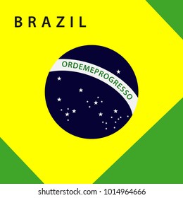 Brazil Flag Logo Vector Template Design